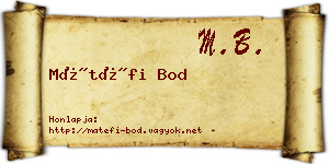 Mátéfi Bod névjegykártya